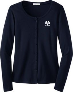 Ladies Concept Stretch Button-Front Cardigan, Navy